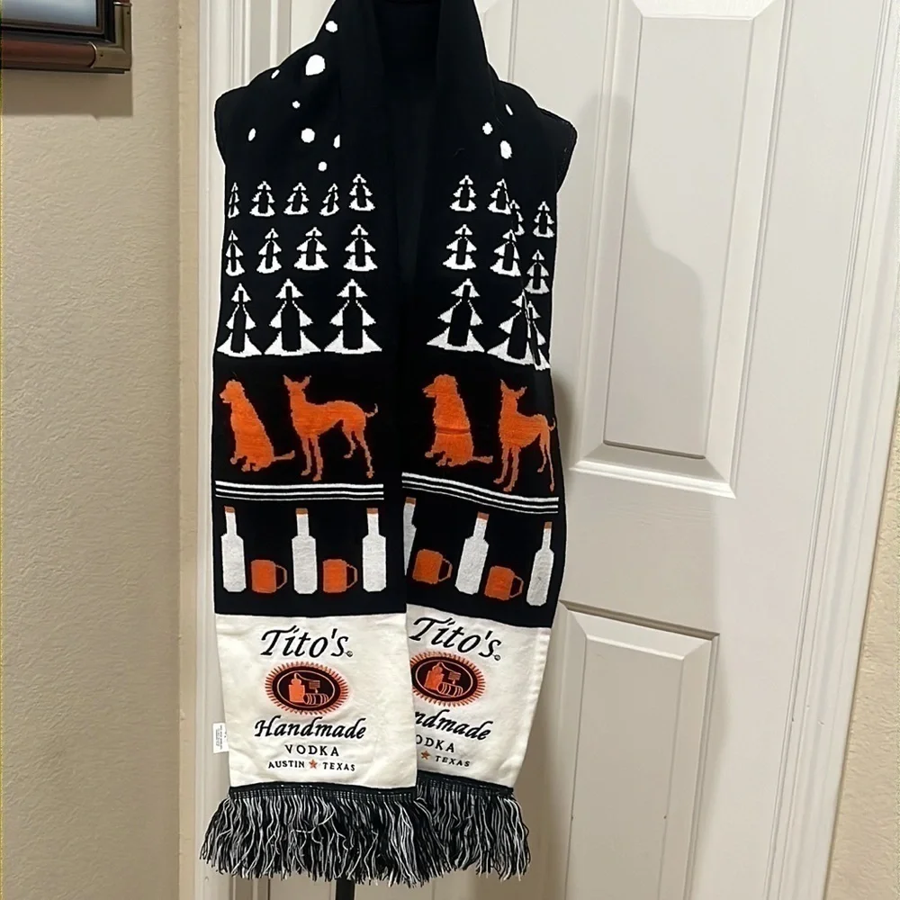 Titos Vodka Austin Texas Heavyweight Neck Scarf 7”X 72”